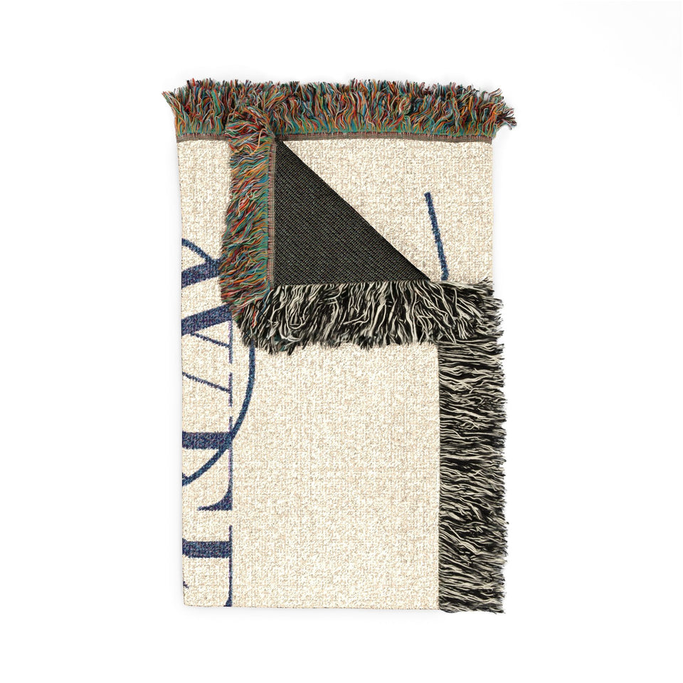 Studio | Weekend Heir Woven Blanket folded, fringe and reverse showing